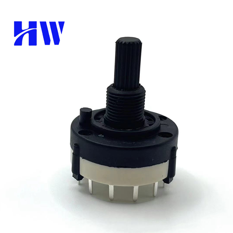 DB-RS26 KQ shaft band switch 1,2,3,4 pole with 2/3/4/6/12 Positions rotary switch without end-stop